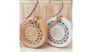 Multi Color Circle Rattan Bags Handwoven Process Braid Trend Design